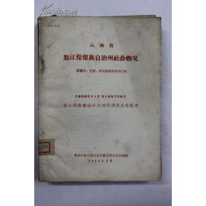云南省怒江傈僳族自治州社会概况 碧江县傈僳族社会经济调查总结（1956.11-1957.6）